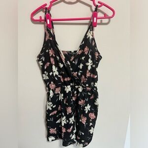 Womens black floral SHEIN romper size small
